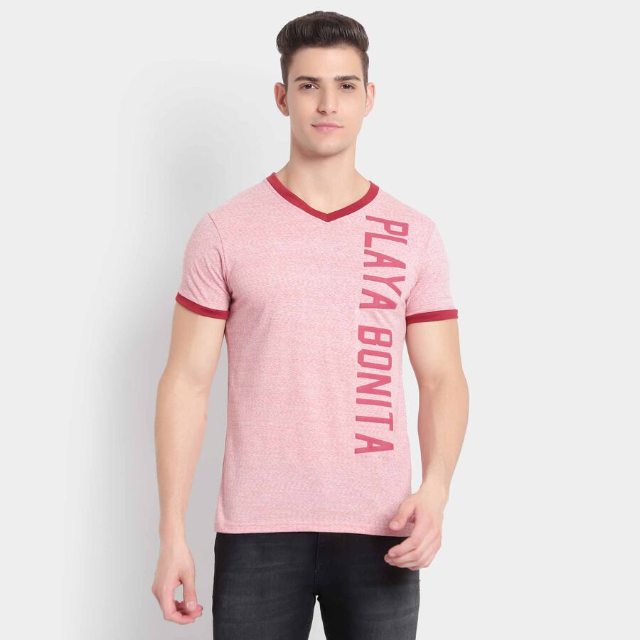 V Neck T-Shirt, Maroon, large image number null