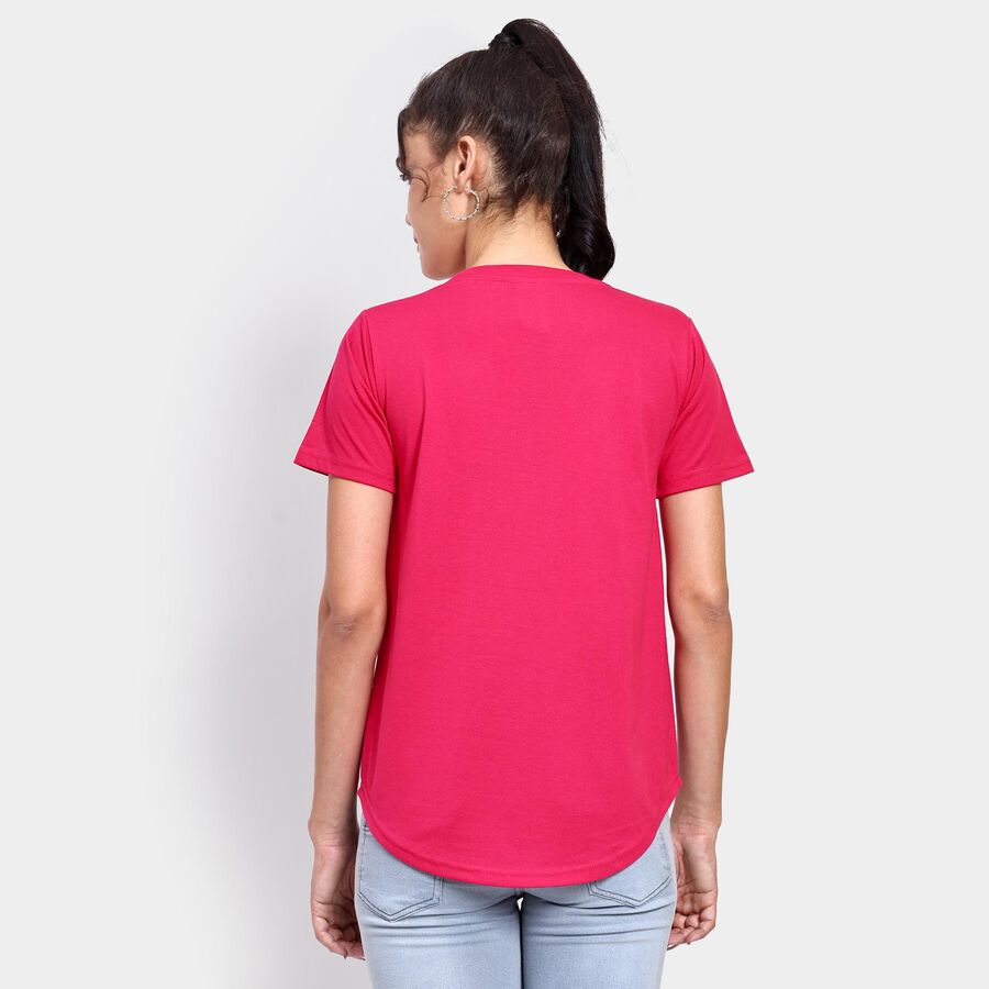 Ladies' Round Neck T-Shirt , रानी (फ्यूशिया), large image number null