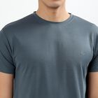 Men's Midnight Blue Crew Neck Athleisure Drifit T-Shirt, मध्यम नीला, small