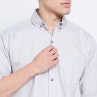 Men's 100% Cotton Casual Shirt , Light Grey, small image number null