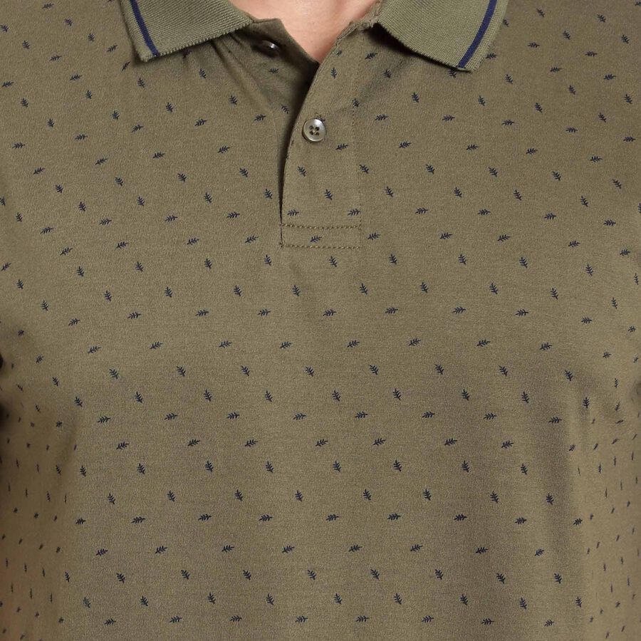 Printed Polo Shirt, Olive, large image number null