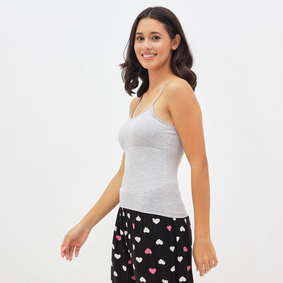 Women's Light Heather Grey Scoop Neck Minimalist Slip, Melange Light Grey, large image number null