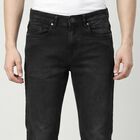 Men's Dark Grey Slim Fit Solid Jeans, गहरा ग्रे, small
