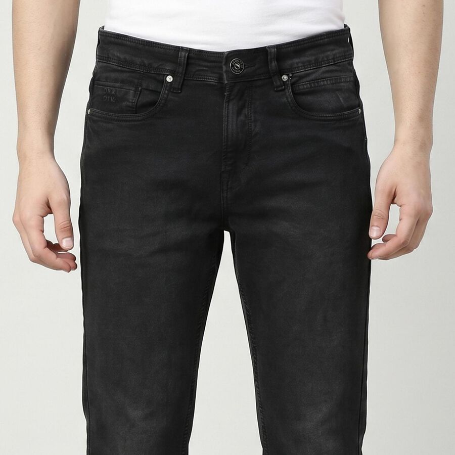Men's Dark Grey Slim Fit Solid Jeans, गहरा ग्रे, large
