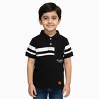 Boys' Half Sleeves T-Shirt, काला, small
