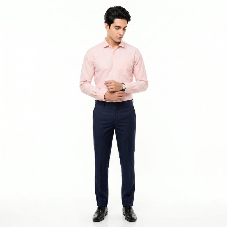 Men's Pink Regular Fit Formal Shirt, Light Pink, large