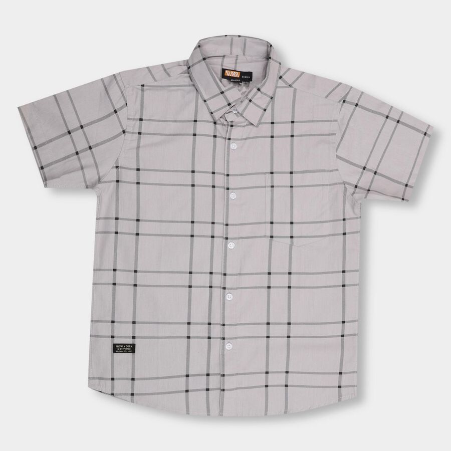 Boys' 100% Cotton Casual Shirt , Light Grey, large image number null
