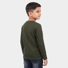 Boys Olive Green Round Neck Regular Boys T-Shirt, ओलिव, small