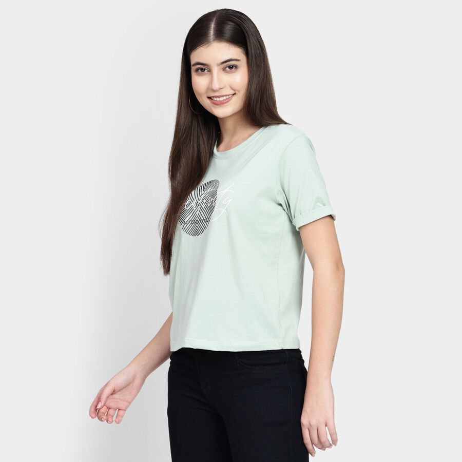 Ladies' Round Neck T-Shirt, Light Green, large image number null