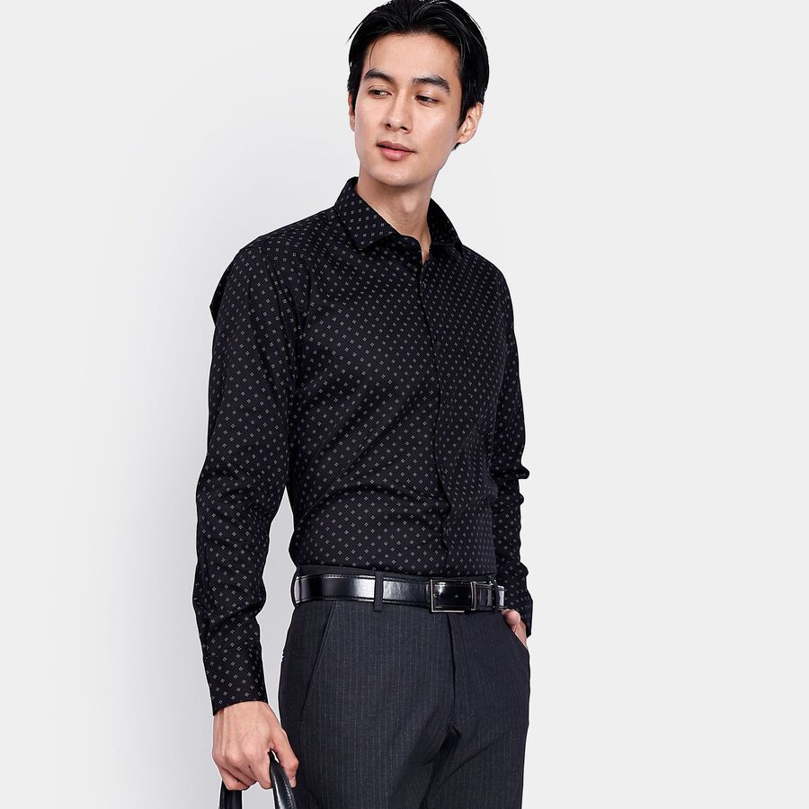 Men's 100% Cotton Formal Shirt, Black, large image number null
