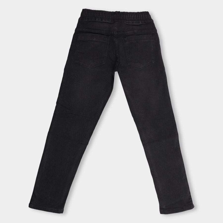 Kids' Washed Black Slim Fit Basic Jeans, Black, large image number null