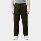Men's Slim Fit Casual Trousers, Olive, small