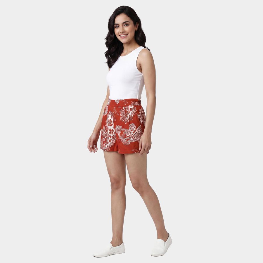 Women's Rust Regular Fit Casual Shorts, रस्ट, large
