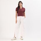 Women's Deep Wine Polo Collar Classic Polo T-Shirt, वाइन, small