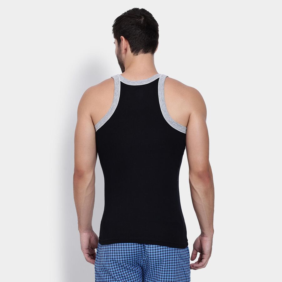 Men's 100% Cotton Gym T-Shirt , Black, large