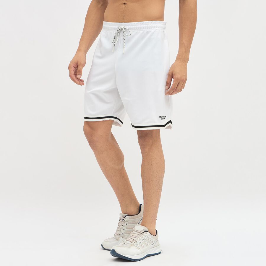 Men's Bright White Regular Fit Knee-Length Bermuda Shorts, White, large