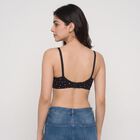 Women's Black Cotton Blend Regular T-Shirt Bra, Black, small