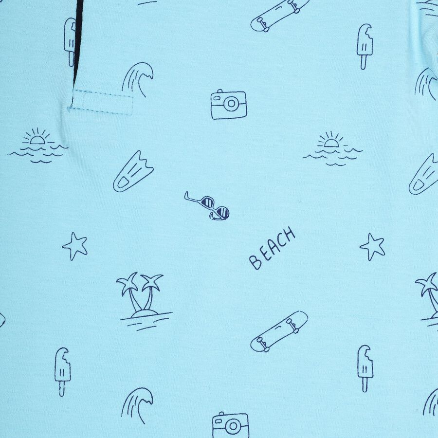 Boys' 100% Cotton Knit Baba Suit, Light Blue, large image number null