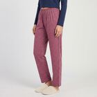 Women's Purple Straight Fit Printed Lounge Pyjama, बैंगनी, small