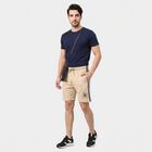 Men's Beige Regular Fit Athletic Bermuda Shorts, Beige, small