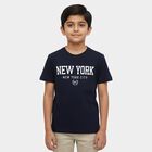 Boys' Half Sleeves T-Shirt, Navy Blue, small