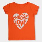 Girls' 100% Cotton T-Shirt , मूँगा (कोरल), small image number null