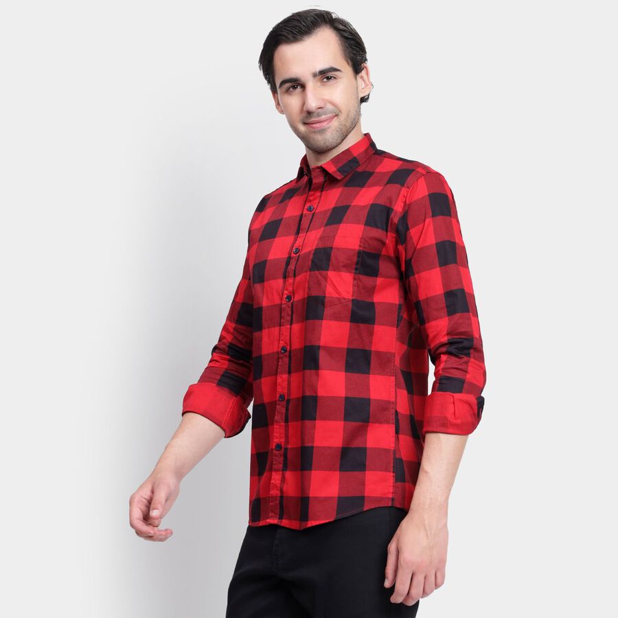 Men's 100% Cotton Casual Shirt, लाल, large image number null