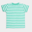 Infants Cotton Stripes T-Shirt, Light Green, small image number null