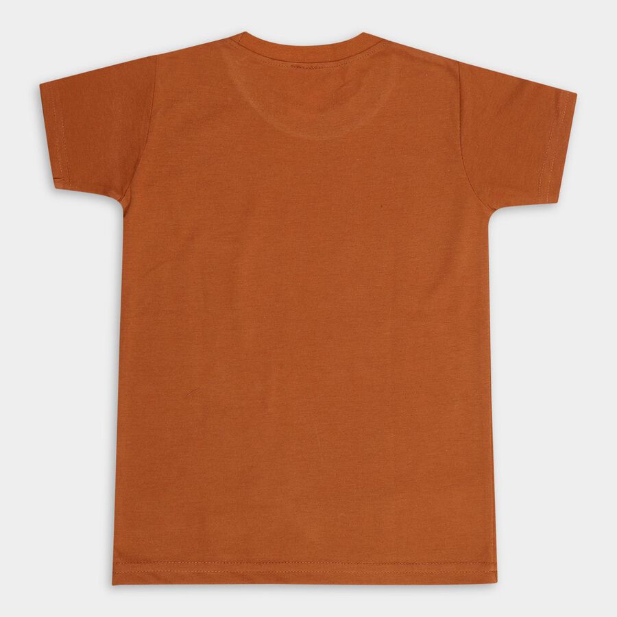 Boys' Half Sleeves T-Shirt, Brown, large