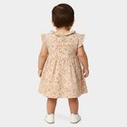 Infants' Off White Regular Fit Floral Printed Ruffle Collar Frock, Off White, small