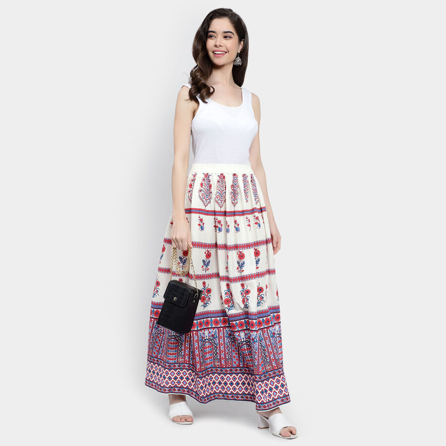 Solid Lehenga Skirt, सफ़ेद, large image number null