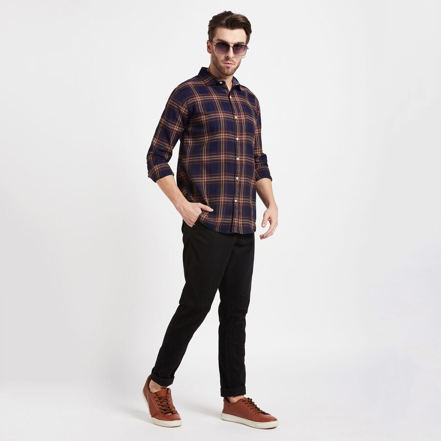 Checks Casual Shirt, भूरा, large image number null
