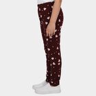 Girls Wine Straight Fit Heart Printed Pyjama, वाइन, small