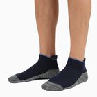 Men's Dark Navy Blue and Black Ankle Length Socks Pack of 3, White, small