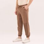 Men's 100% Cotton Jogger Track Pants , Brown, small
