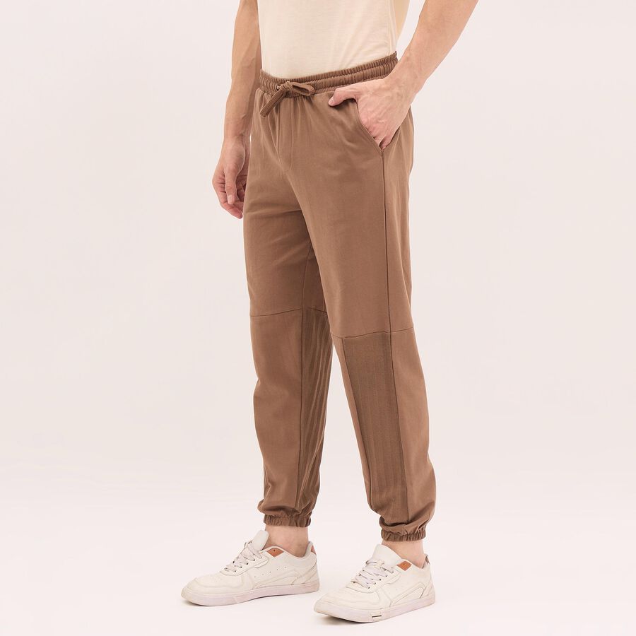 Men's 100% Cotton Jogger Track Pants , Brown, large