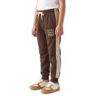 Boys Brown Jogger Fit Text Pyjama, भूरा, small