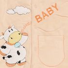 Infants' Peach Round Neck Minimalist Baba Suit, पीच, small image number null