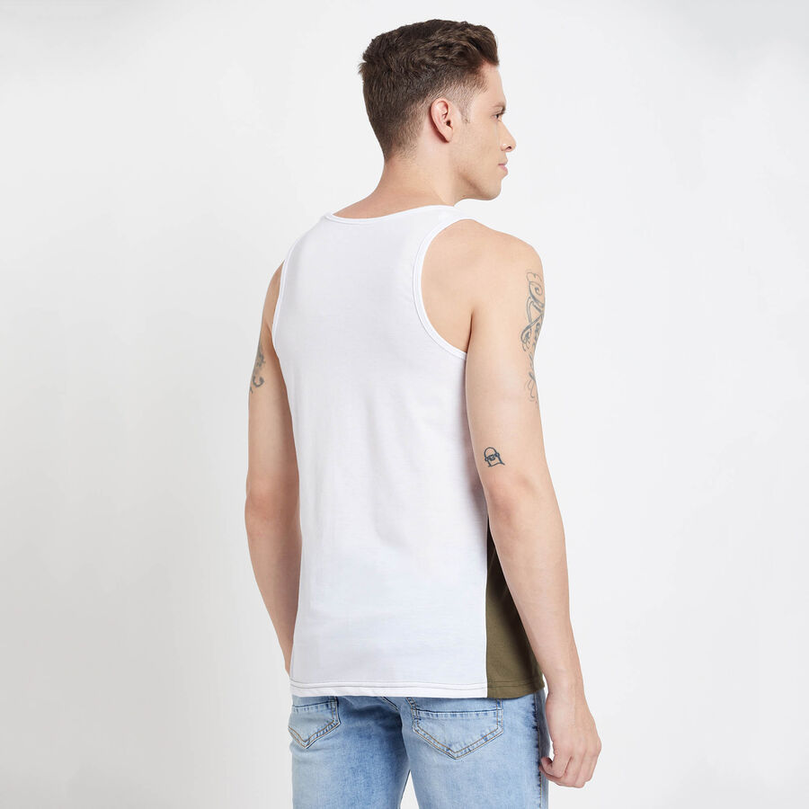 Solid Sleeveless T-Shirt, Olive, large image number null