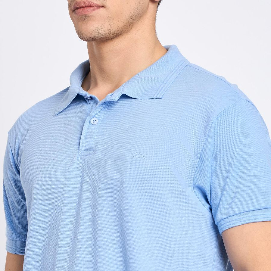 Men's Collared Half Sleeves T-Shirt, Light Blue, large image number null