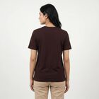 Women's Wine Round Neck Regular T-Shirt, Wine, small