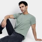 Men's Round Neck Half Sleeves T-Shirt, Light Green, small image number null