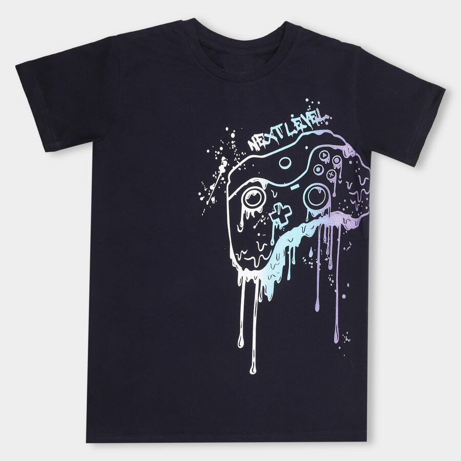 Boys' Half Sleeves T-Shirt, नेवी ब्लू, large image number null