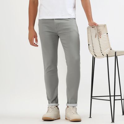 Men's Light Gray Slim Fit Jeans