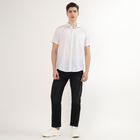 Men's Snow White Cotton Half Sleeve Classic Casual Shirt, White, small