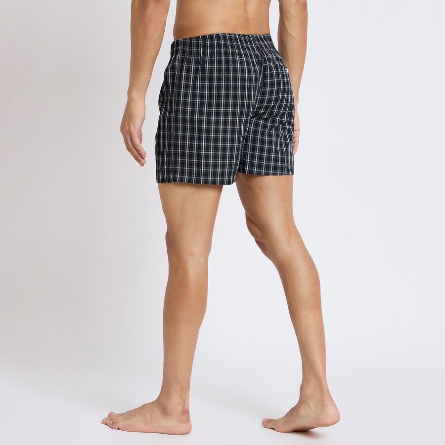 Men's 100% Cotton Boxers, Navy Blue, large image number null