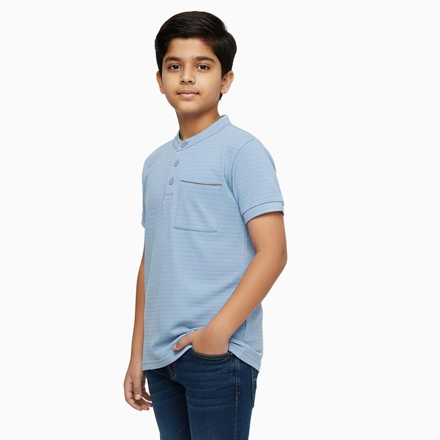Boys' Half Sleeves T-Shirt, Light Blue, large image number null