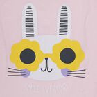 Infant Pink Cotton Bunny Print Sleeveless Top and Floral Shorts Set, Light Pink, small