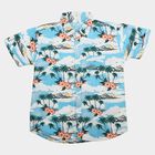 Boys Light Blue Cotton Collar Regular Fit Casual Shirt, Light Blue, small