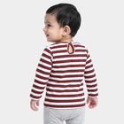Infants Maroon Cotton Round Neck Regular T-Shirt, Wine, small